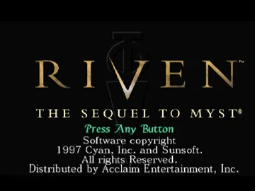 Riven - The Sequel to Myst (US) screen shot title